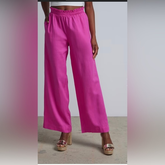 New York & Company Pants - Linen-Blend Smocked-Waist Wide-Leg Pant with Pockets! 2X